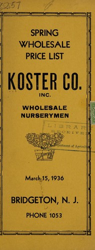 Cover for Spring wholesale price list