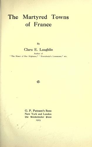 Cover for The martyred towns of France