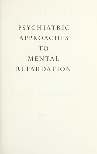 Cover for Psychiatric approaches to mental retardation.