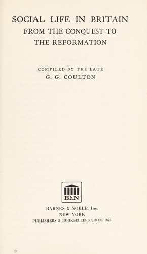 Cover for Social life in Britain from the conquest to the Reformation.