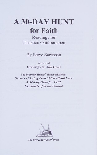 Cover for 30-Day Hunt for Faith