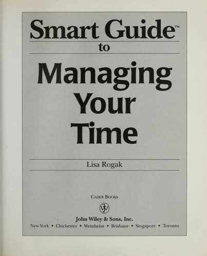 Cover for Smart guide to managing your time