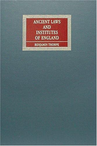 Cover for Ancient laws and institutes of England