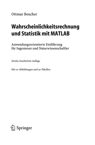 Cover for Wahrscheinlichkeitsrechnung und Statistik mit MATLAB