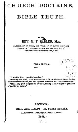 Cover for Church Doctrine, Bible Truth