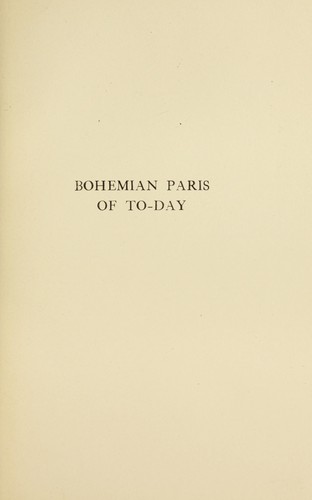 Cover for Bohemian Paris of to-day