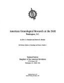 Cover for American genealogical research at the DAR, Washington, D.C.