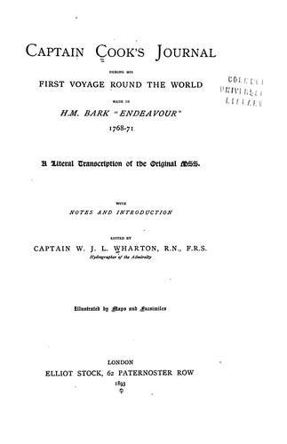 Cover for Captain Cook's journal during his first voyage round the word