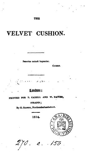 Cover for The velvet cushion [by J.W. Cunningham.].
