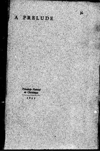 Cover for A prelude
