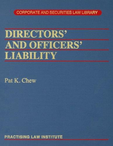Cover for Directors' And Officers' Liability (Corporate and securities law library) (Corporate and securities law library)