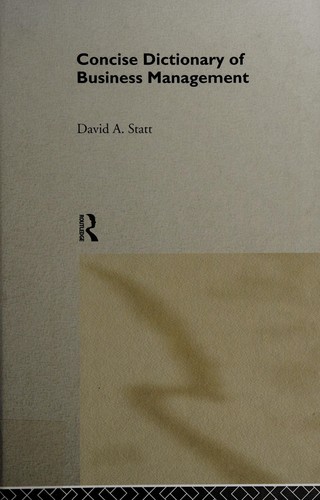 Cover for Concise dictionary of business management