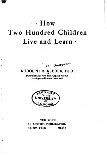Cover for How two hundred children live and learn