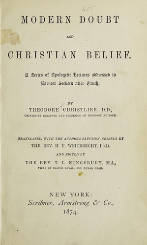 Cover for Modern doubt and Christian belief