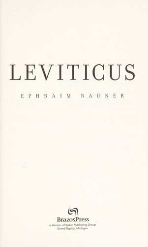 Cover for Leviticus