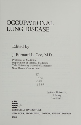 Cover for Occupational lung disease