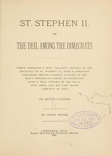Cover for St. Stephen II.