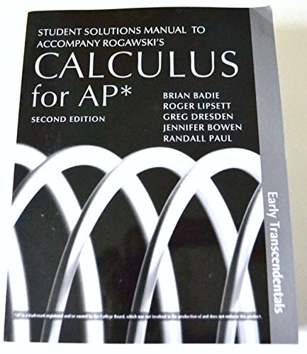 Cover for Student Solutions Manual to Accompany Rogawski's Calculus for AP - Early Transcendentals
