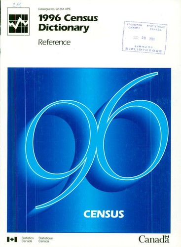 Cover for 1996 Census dictionary.