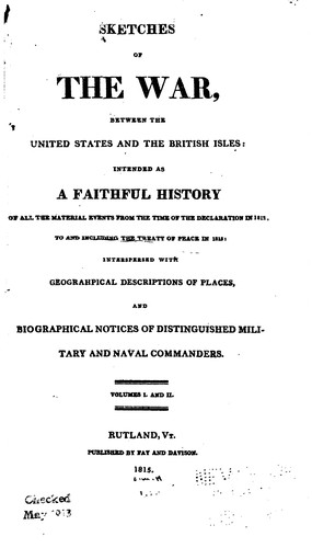 Cover for Sketches of the War, Between the United States and the British Isles ...