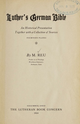Cover for Luther's German Bible