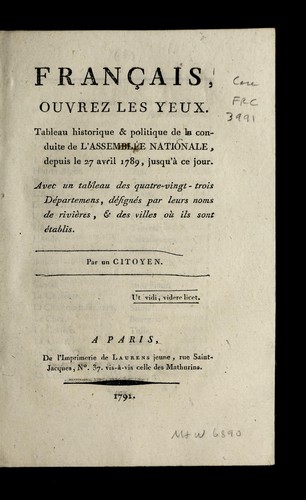 Cover for Franc ʹais, ouvrez les yeux