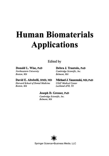 Cover for Human Biomaterials Applications