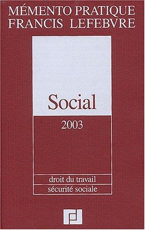 Cover for Mémento social 2003
