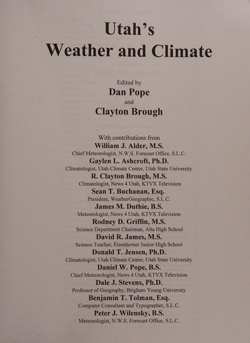 Cover for Utah Weather and Climate