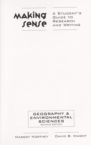Cover for Making sense