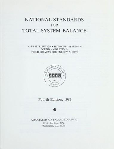 Cover for National Standards for Total System Balance
