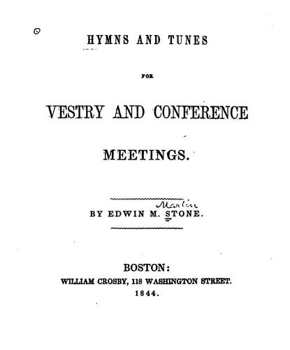 Cover for Hymns and Tunes for Vestry and Conference Meetings
