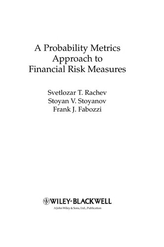 Cover for A probability metrics approach to financial risk measures