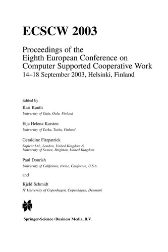 Cover for ECSCW 2003