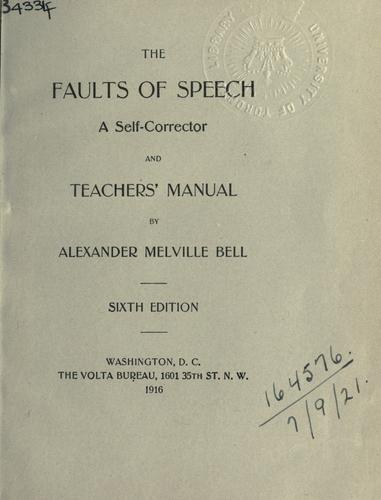 Cover for The faults of speech