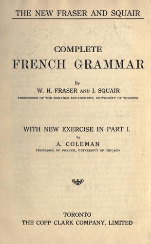 Cover for The new Fraser and Squair complete French grammar