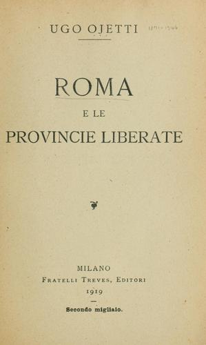 Cover for Roma e le provincie liberat
