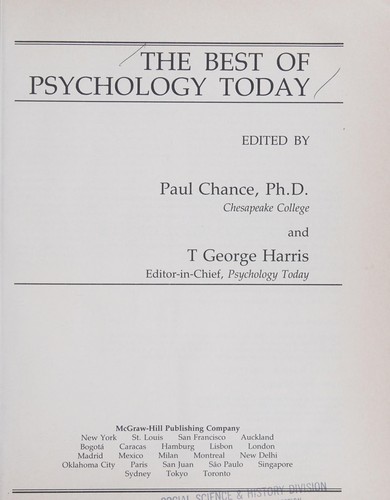 Cover for The Best of Psychology today
