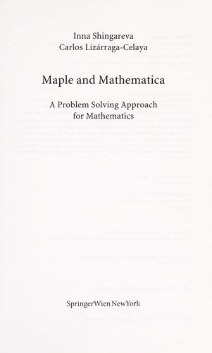Cover for Maple and Mathematica