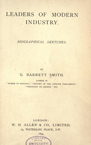 Cover for Leaders of modern industry