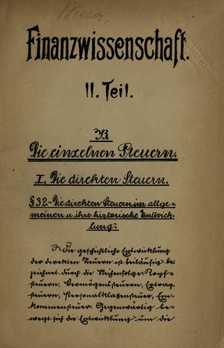 Cover for Finanzwissenschaft
