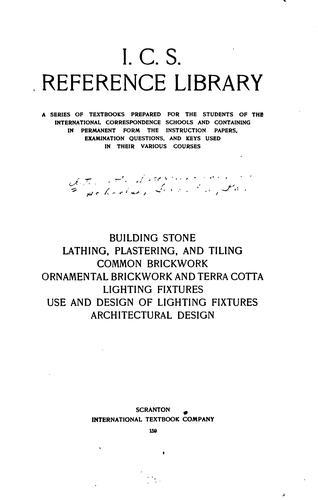 Cover for I.C.S. Reference Library: A Series of Textbooks Prepared for the Students of ...