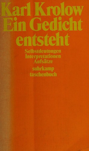 Cover for Ein Gedicht entsteht