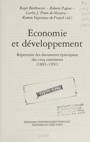Cover for Economie et développement