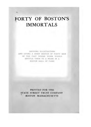 Cover for Forty of Boston's immortals