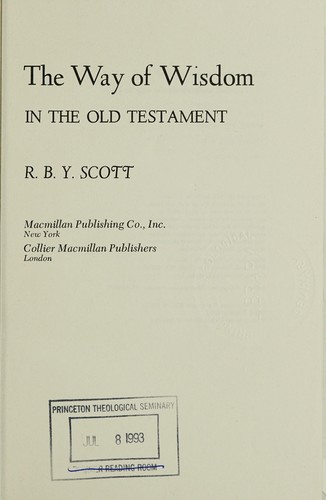 Cover for The way of wisdom in the Old Testament