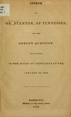 Cover for Speech ...