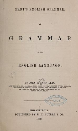 Cover for Hart's English grammar