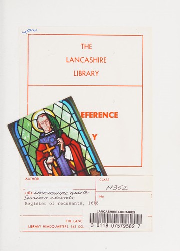 Cover for Lancashire quarter sessions records