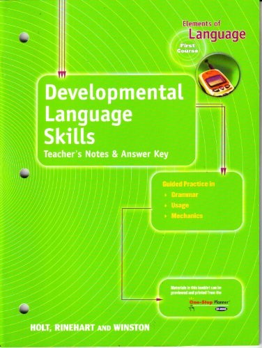 Cover for Developmental Language Skills